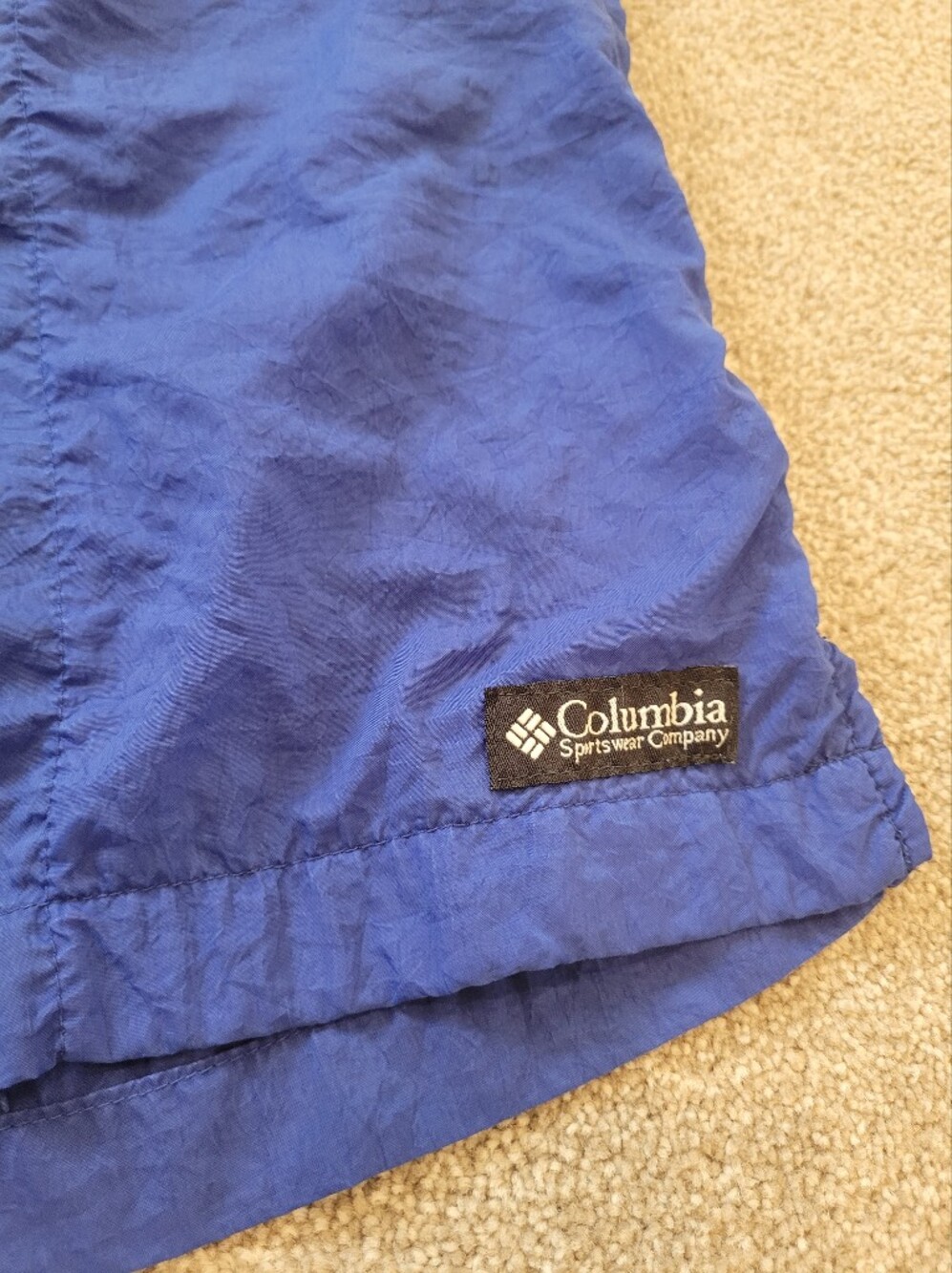 Columbia Sportswear Vintage Portland Oregon Mens Blue Running Shorts Size Medium - Picture 2 of 4
